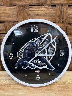 Marvel Black Panther White-Framed Wall Clock